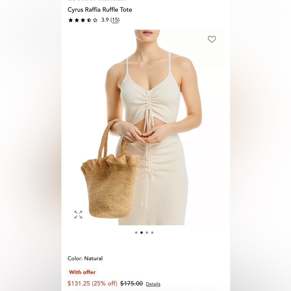 Loeffler Randall Cyrus Raffia Ruffle Tote - Picture 9 of 10